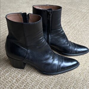 Duccio del duca Black Leather Ankle Boots
